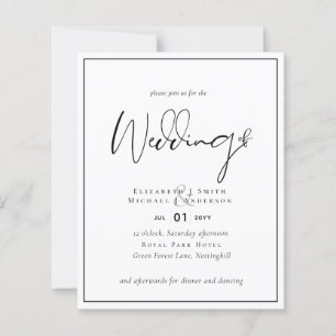 Classic Black and White Wedding Invitations BUDGET