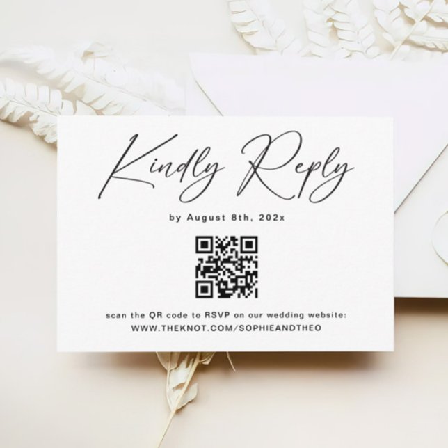 Classic Black and White Wedding RSVP  Enclosure Card (Creator Uploaded)