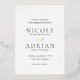 Classic Black and White Wedding Save the Date