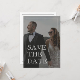 Classic Black and White Wedding Save the Date Card