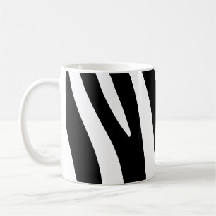Classic Black and White Zebra Stripes Print Coffee Mug