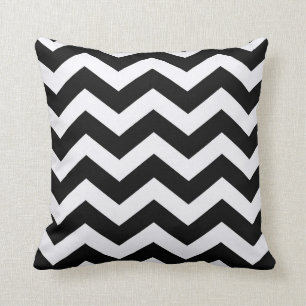 Classic Black and White Zigzag Throw Pillow