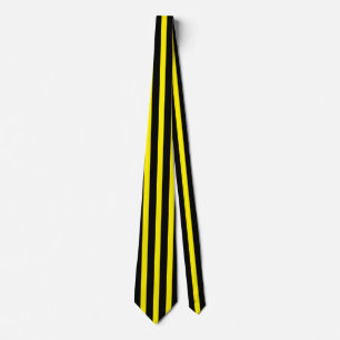 Classic Black and Yellow Striped Stylish Neck Tie