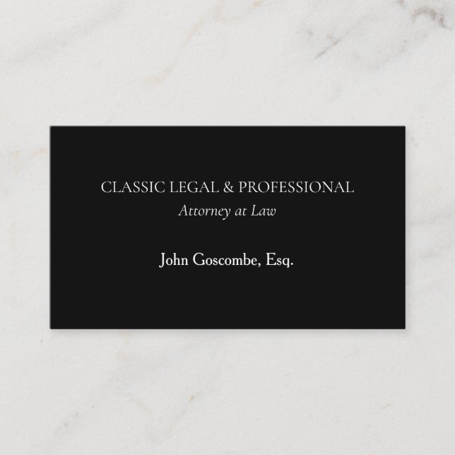 Classic Black Attorney Business Card | Ultra-Class (Front)