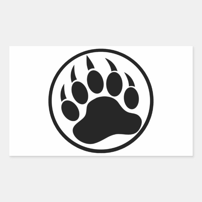 Classic Black bear claw inside a black ring Sticker (Front)