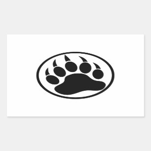 Classic Black bear claw inside a black ring Sticker