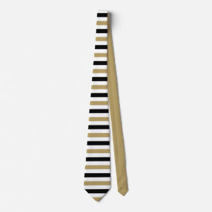 Classic Black Beige Stripe Pattern Tie