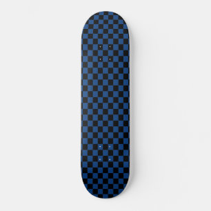 Classic Black & Blue Chequered Skateboard