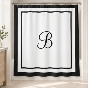 Classic Black Border Script Monogram Letter