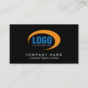 Classic Black Business Card With Logo