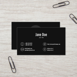 Classic Black Business Icons Logo Business Card