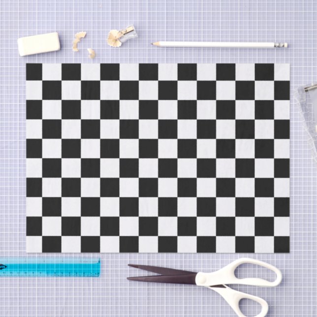 Classic black checkerboard tissue paper (Craft)