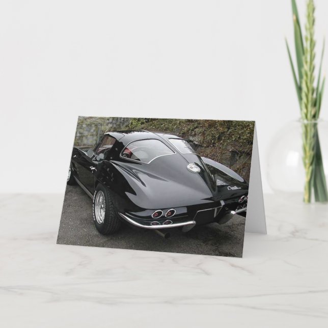 Classic Black Corvette Split Window Card (Front)