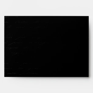 Classic Black Damask: Custom Linen Wedding A-7 Envelopes