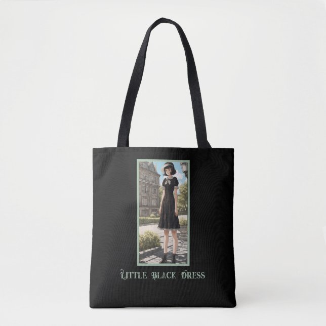 Classic Black Dress Print LBD Tote Bag (Front)
