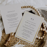 Classic Black & Ecru Border Monogram Wedding