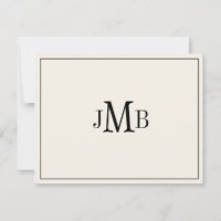 Classic Black & Ecru Monogrammed flat
