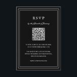 Classic Black Elegant Wedding RSVP Card<br><div class="desc">Classic style black wedding RSVP Card featuring a simple and minimal design with an optional QR Code and details surrounded by a double border (if you prefer, you may remove the QR code in the design editing tool). The fonts alternate between and elegant script, a traditional serif and minimalist sans...</div>