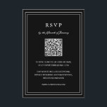 Classic Black Elegant Wedding RSVP Card<br><div class="desc">Classic style black wedding RSVP Card featuring a simple and minimal design with an optional QR Code and details surrounded by a double border (if you prefer, you may remove the QR code in the design editing tool). The fonts alternate between and elegant script, a traditional serif and minimalist sans...</div>