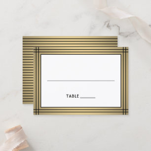 Classic Black & Gold Border Large Elegant Escort / Place Card