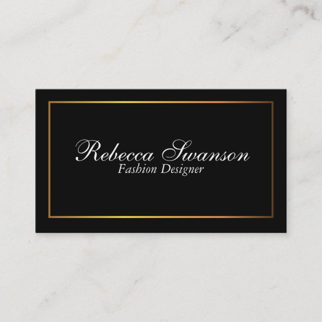 Classic Black & Gold Business Card (Front)