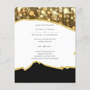 CLASSIC Black Gold Glitter Wedding Flyer