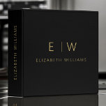 Classic Black Gold Minimalist Monogram Name Binder<br><div class="desc">Elevate your organizational game with our Classic Elegant Modern Minimalist Monogram Name Binder. This meticulously designed binder seamlessly combines timeless sophistication with contemporary minimalism, making it an essential accessory for your professional or academic life. Crafted with precision and attention to detail, this binder not only keeps your documents organized but...</div>