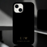Classic Black Gold Minimalist Monogram Name Case-Mate iPhone 14 Case<br><div class="desc">Elevate your smartphone with our Classic Elegant Modern Minimalist Monogram Name iPhone Case. This meticulously designed case combines timeless sophistication with contemporary minimalism. Crafted to perfection, it not only protects your device but also adds a touch of personalized style. The monogram and name customization options make it uniquely yours, adding...</div>
