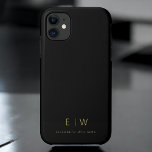 Classic Black Gold Minimalist Monogram Name iPhone 11 Case<br><div class="desc">Elevate your smartphone with our Classic Elegant Modern Minimalist Monogram Name iPhone Case. This meticulously designed case combines timeless sophistication with contemporary minimalism. Crafted to perfection, it not only protects your device but also adds a touch of personalized style. The monogram and name customization options make it uniquely yours, adding...</div>