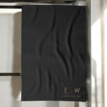 Classic Black Gold Minimalist Monogram Name Kitchen Towel<br><div class="desc">Elevate your kitchen's style and functionality with our Classic Elegant Modern Minimalist Monogram Kitchen Towels. Meticulously designed, these towels seamlessly merge timeless sophistication with contemporary minimalism, making them an essential addition to your culinary space. Crafted with precision and attention to detail, these kitchen towels are more than just practical items;...</div>