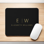 Classic Black Gold Minimalist Monogram Name Mouse Pad<br><div class="desc">Upgrade your workspace with our Classic Elegant Modern Minimalist Monogram Mouse Pad. This sophisticated mouse pad seamlessly marries timeless elegance with contemporary minimalism, adding a touch of refinement to your desk. Crafted with meticulous attention to detail, this mouse pad is more than just a functional accessory; it's a personalized statement....</div>