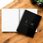 Classic Black Gold Minimalist Monogram Name Planner<br><div class="desc">Achieve organization and style in one with our Classic Elegant Modern Minimalist Monogram Planner. This meticulously designed planner seamlessly blends timeless sophistication with contemporary minimalism, making it an essential tool for staying on top of your schedule. Crafted with precision and attention to detail, this planner is more than just a...</div>