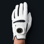 Classic Black & Gold Monogrammed  Golf Glove<br><div class="desc">A modern,  minimalist design with a black background and a gold-coloured border and a letter in the centre that you can personalize with your initial. This would make a great Father's Day gift or a birthday or Christmas present as well !</div>