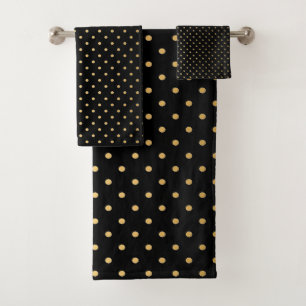CLASSIC BLACK GOLD SPOT BATHROOM TOWEL SET