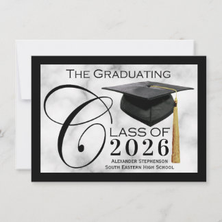 Classic Black Graduation Announcement