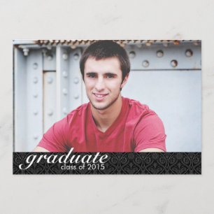Classic Black Graduation Announcement - Invite