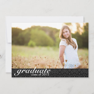 Classic Black Graduation Announcement - Invite