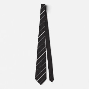 Classic Black Grey White Stripe Pattern Tie