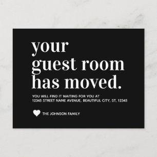 Classic Black Guest Room Moved Moving Announcement