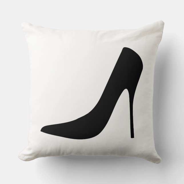CLASSIC BLACK HIGH HEELS AND POLKA DOTS THROW PILLOW (Front)