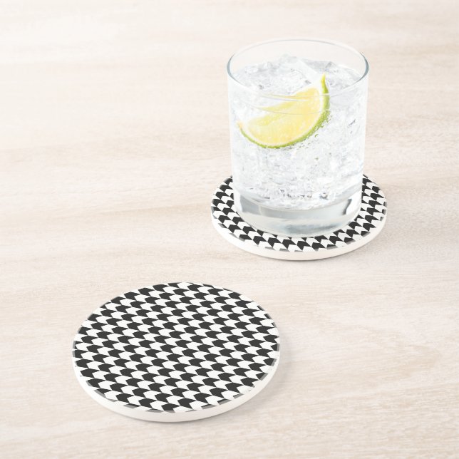 Classic black houndstooth pattern coaster (Side)