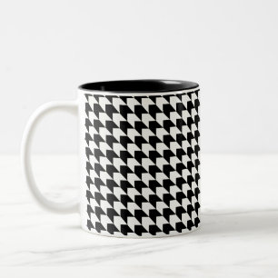 Classic black houndstooth pattern Two-Tone coffee mug