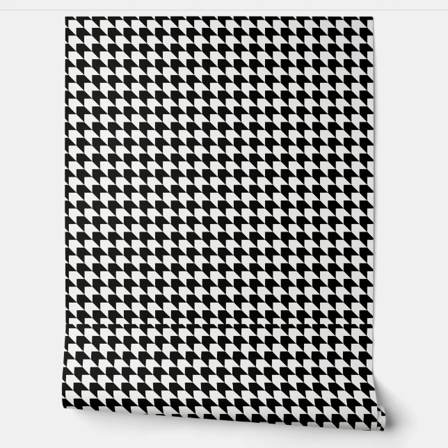 Classic black houndstooth pattern wallpaper (Unrolling)