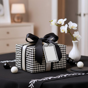 Classic black houndstooth pattern wrapping paper