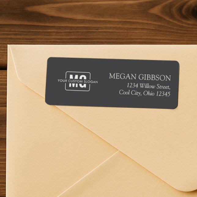  Classic Black Initials Monogram Return Address (Creator Uploaded)