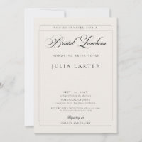 Classic Black Ivory Calligraphy Bridal Luncheon