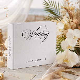 Classic Black Ivory Calligraphy Wedding Album Binder
