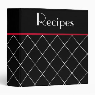 Classic Black Kitchen Recipe Organizer Binder Gift