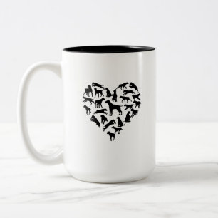 Classic Black Labrador Heart Dog Dad Coffee Mug