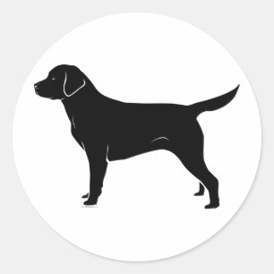 Classic Black Labrador Retriever Silhouette Round Sticker